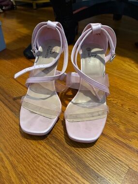 Premier Pale Pink Strappy Block Heel Sandals